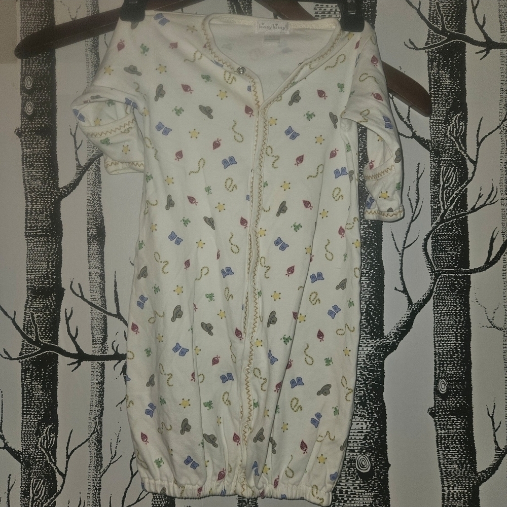 Kissy Kissy Cream Baby Sleep Sack with Western Print